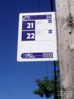 Panneau d'arr�t d'autobus CIT La Presqu'Ile bus stop sign