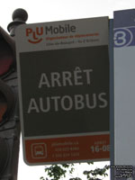 Panneau d'arr�t d'autobus PLU Mobile bus stop sign